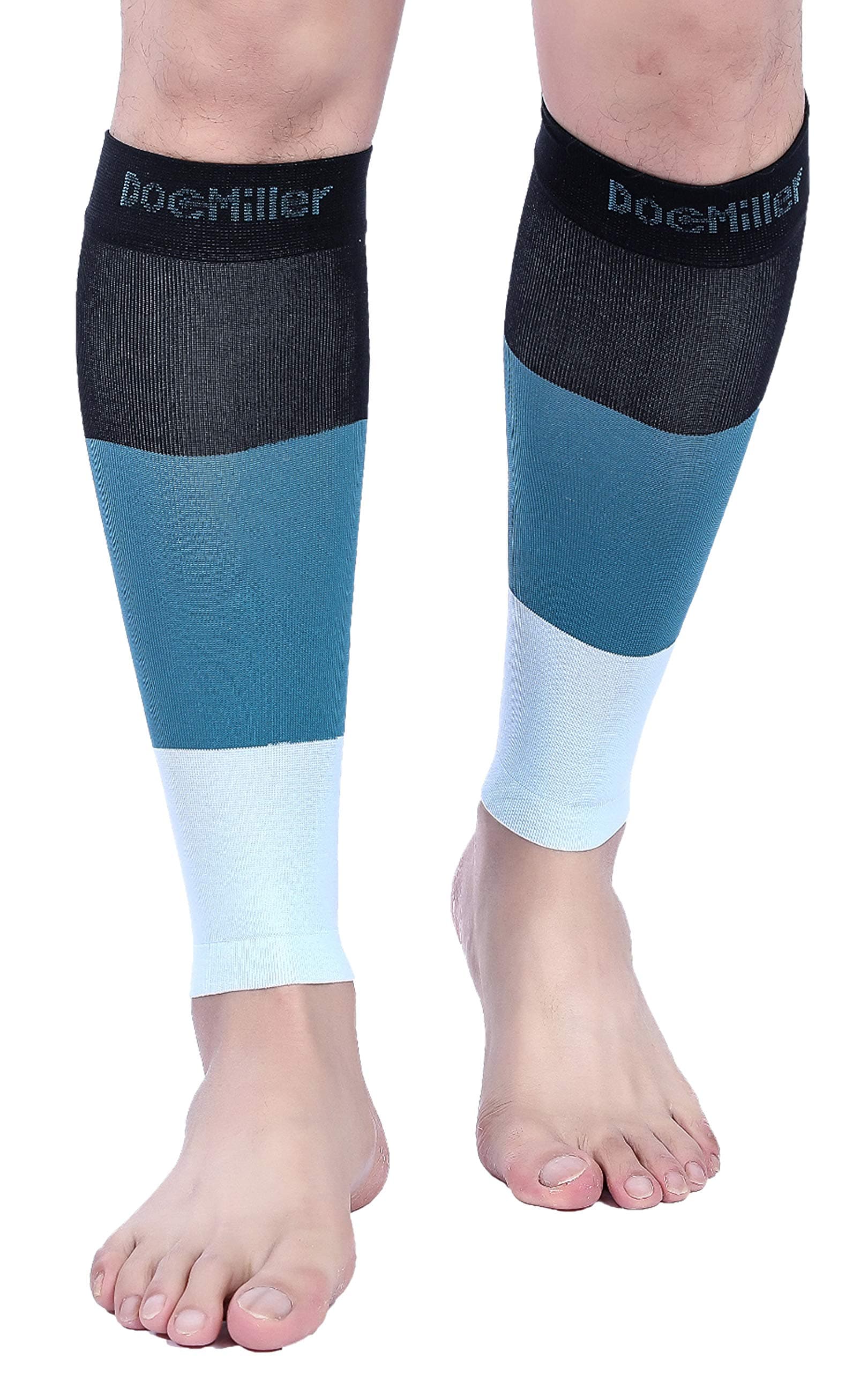 Doc Miller Calf Compression Sleeve - 1 Pair 15-20 mmHg Firm Calf Support