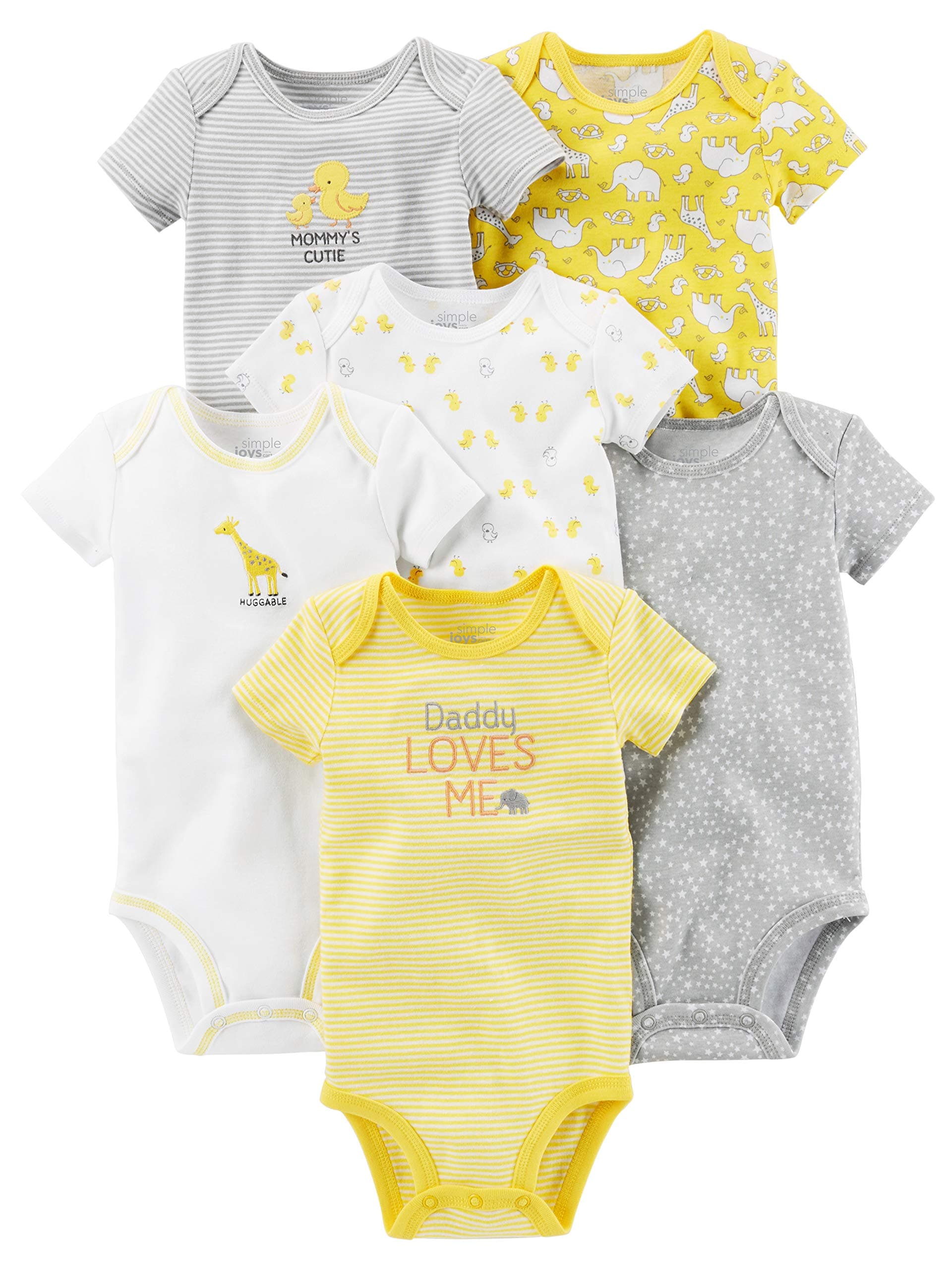 Simple Joys by Carter's Girls' 6-Pack Neutral Short-Sleeve Bodysuit
