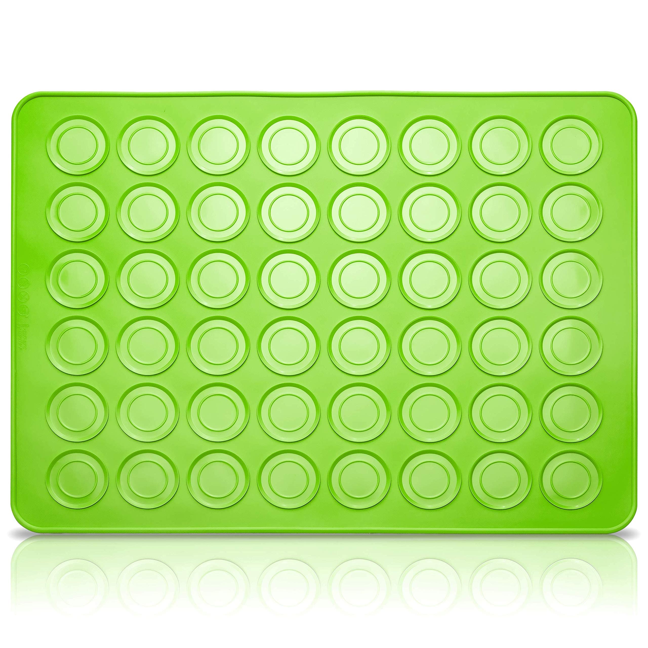 Belmalia Macaron Silicone Baking Mat for Perfect Macarons | Non-Stick Silicone Mould | Reusable | Green