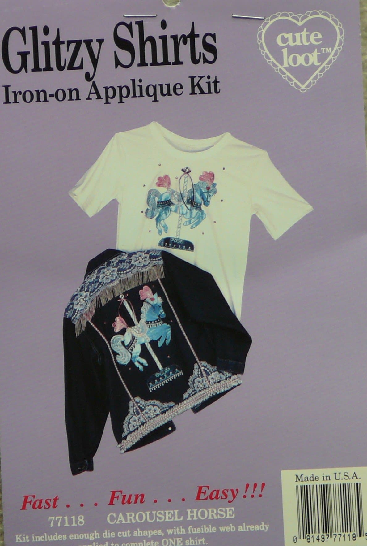 Glitzy Shirts Iron-on Applique Kit - Carousel Horse