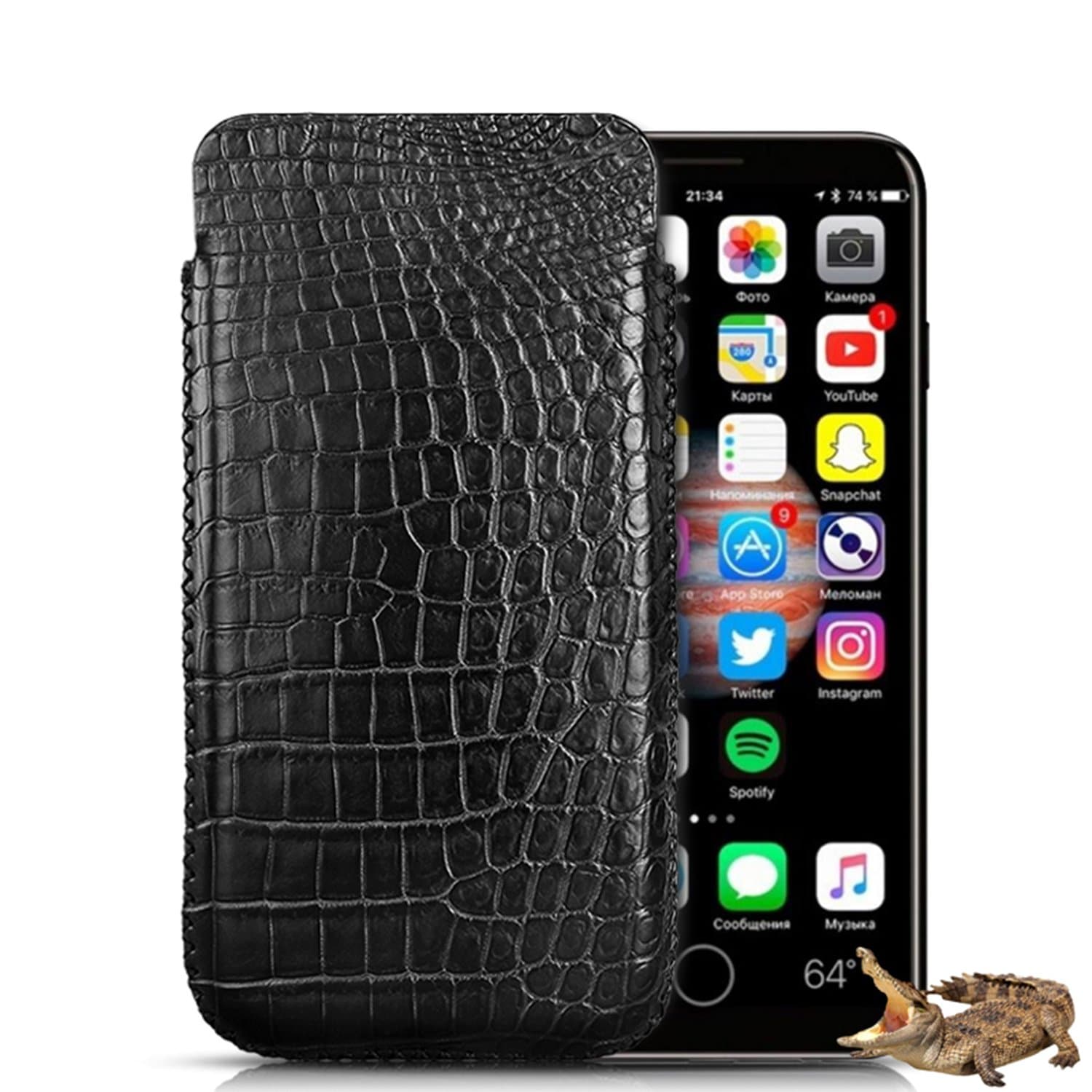 Luxury Case KEBE Classic Crocodile Belly Leather All-round Hardshell Inserting Type Wallet Case Phone Holster For iPhone X 5.8 Inch Black