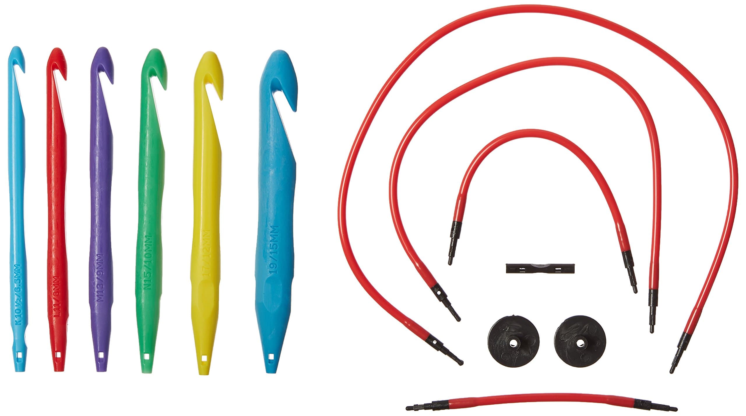 Denise Needles Love2Crochet Interchangeable Crochet Hook Set Sizes K10.5-19, Acrylic, Multicolour, 13.97x20.32x2.54 cm