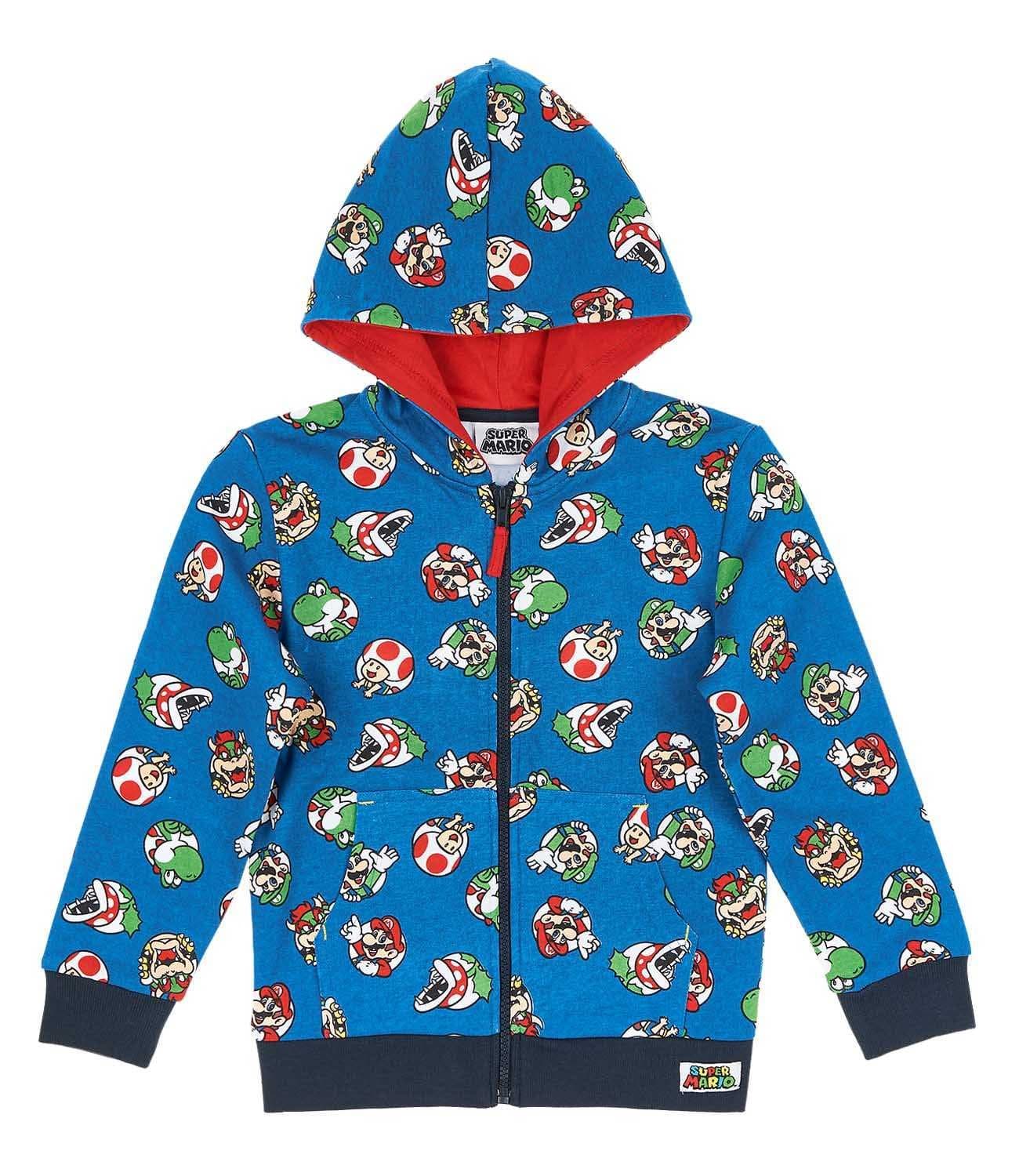 SUPER MARIO BROS Sweat Jacket with Hood, Blue