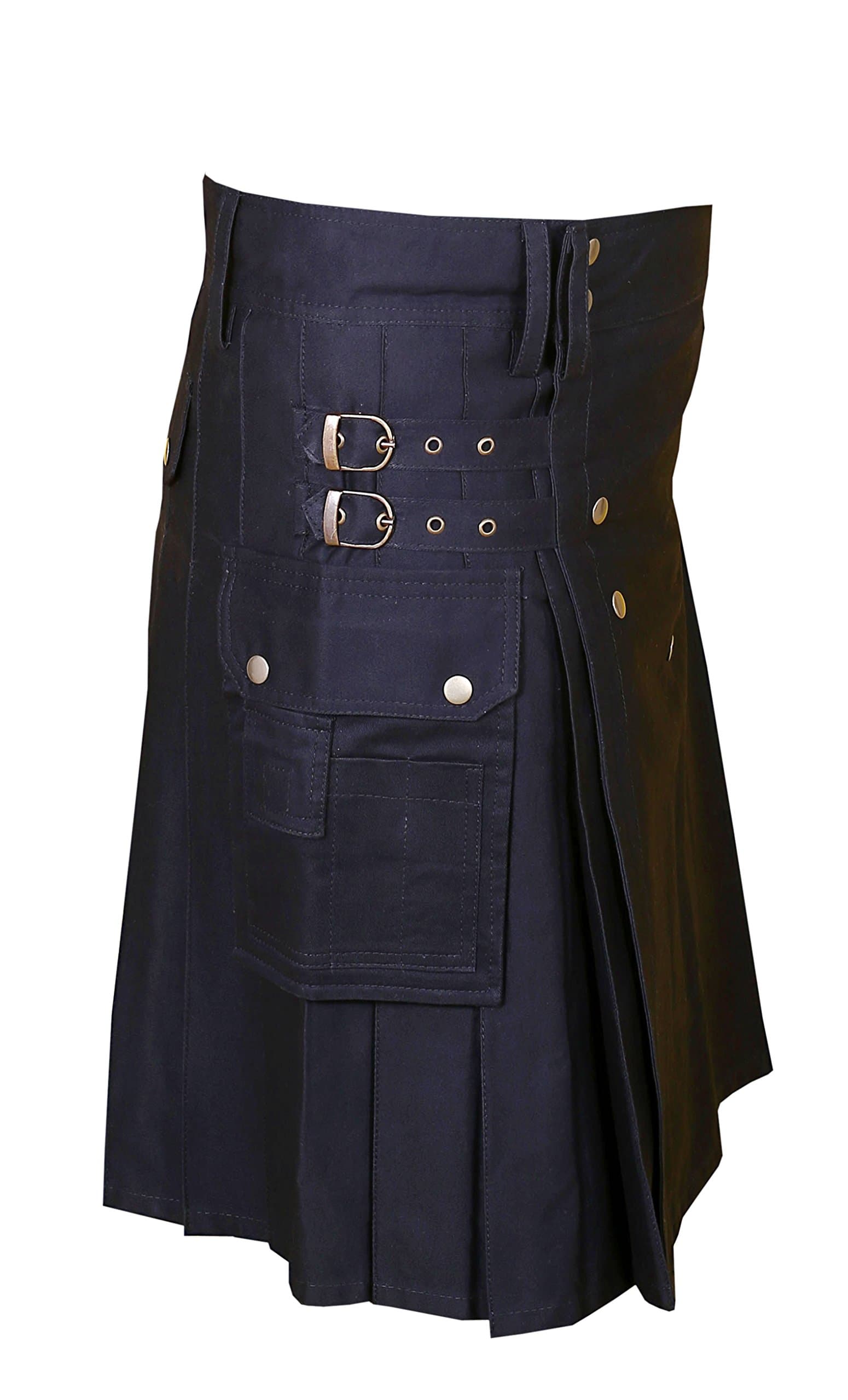 Scottish Designer Men's Black Utility Kilt