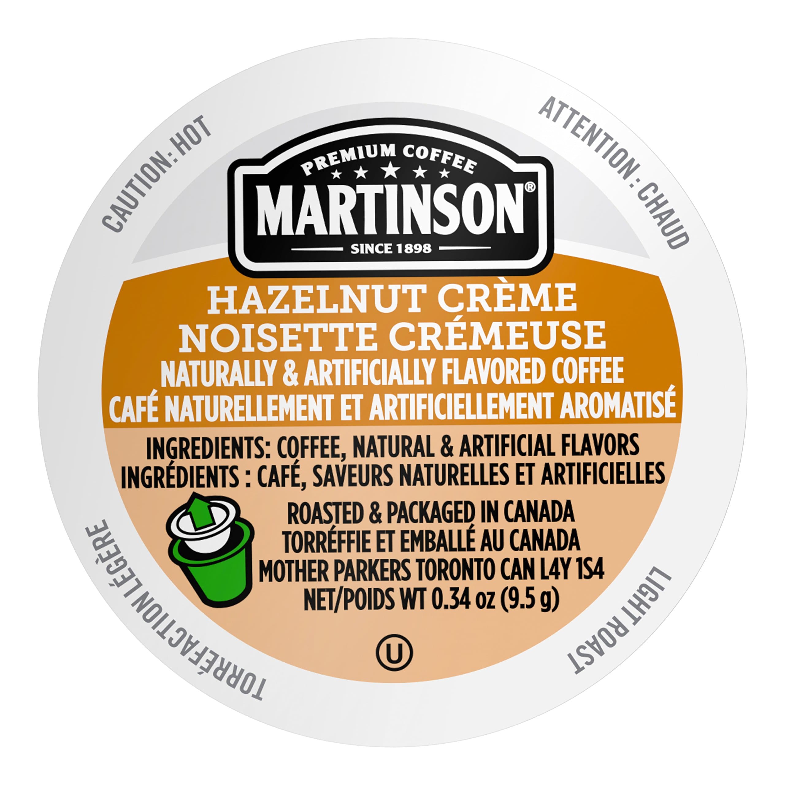 Martinson Single Serve Coffee Capsules, Hazelnut Creme, 48 Count