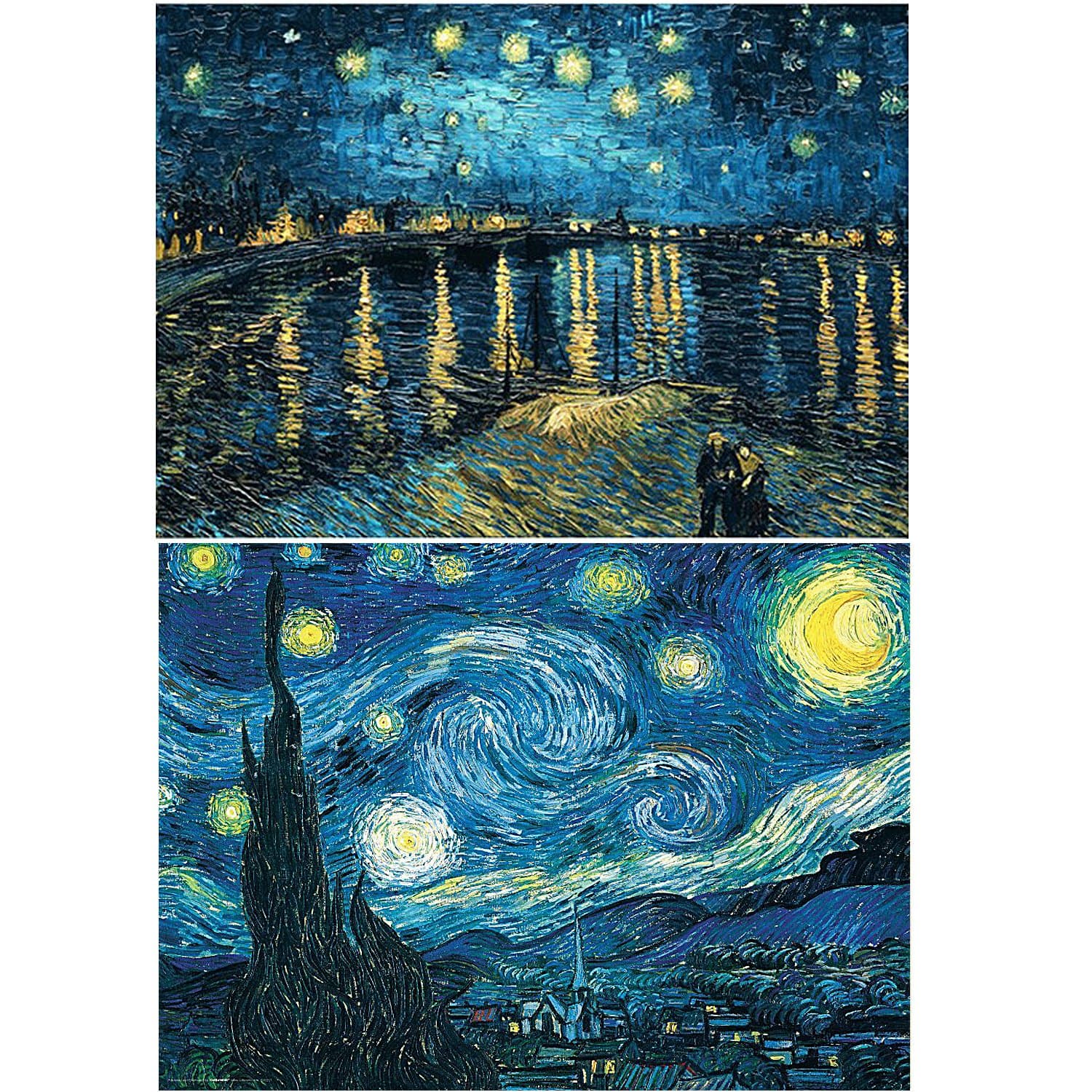 2 Pack 5D DIY Diamond Painting Set Full Drill Diamond Painting Starry Night Wall Stickers For Living Room(40X50CM/16X20inch)