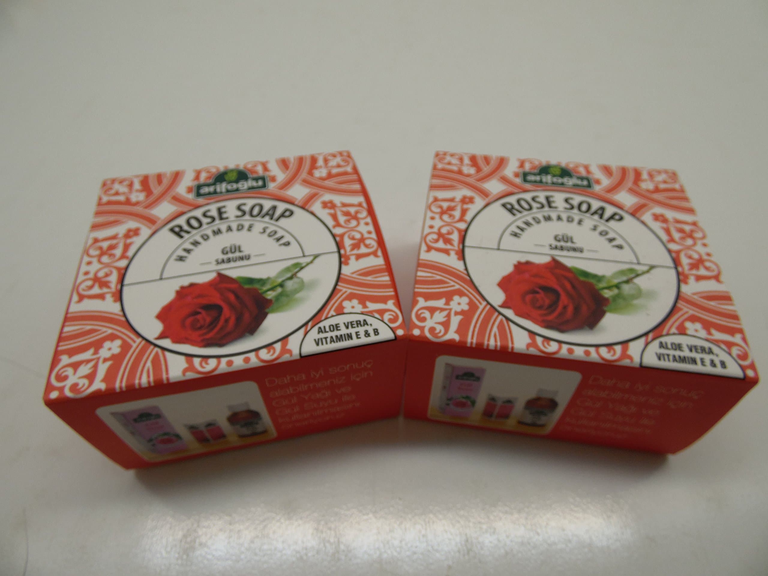Arifoglu All Natural Luxury Handmade Soaps 150g X 2 Pack (Rose Soap)