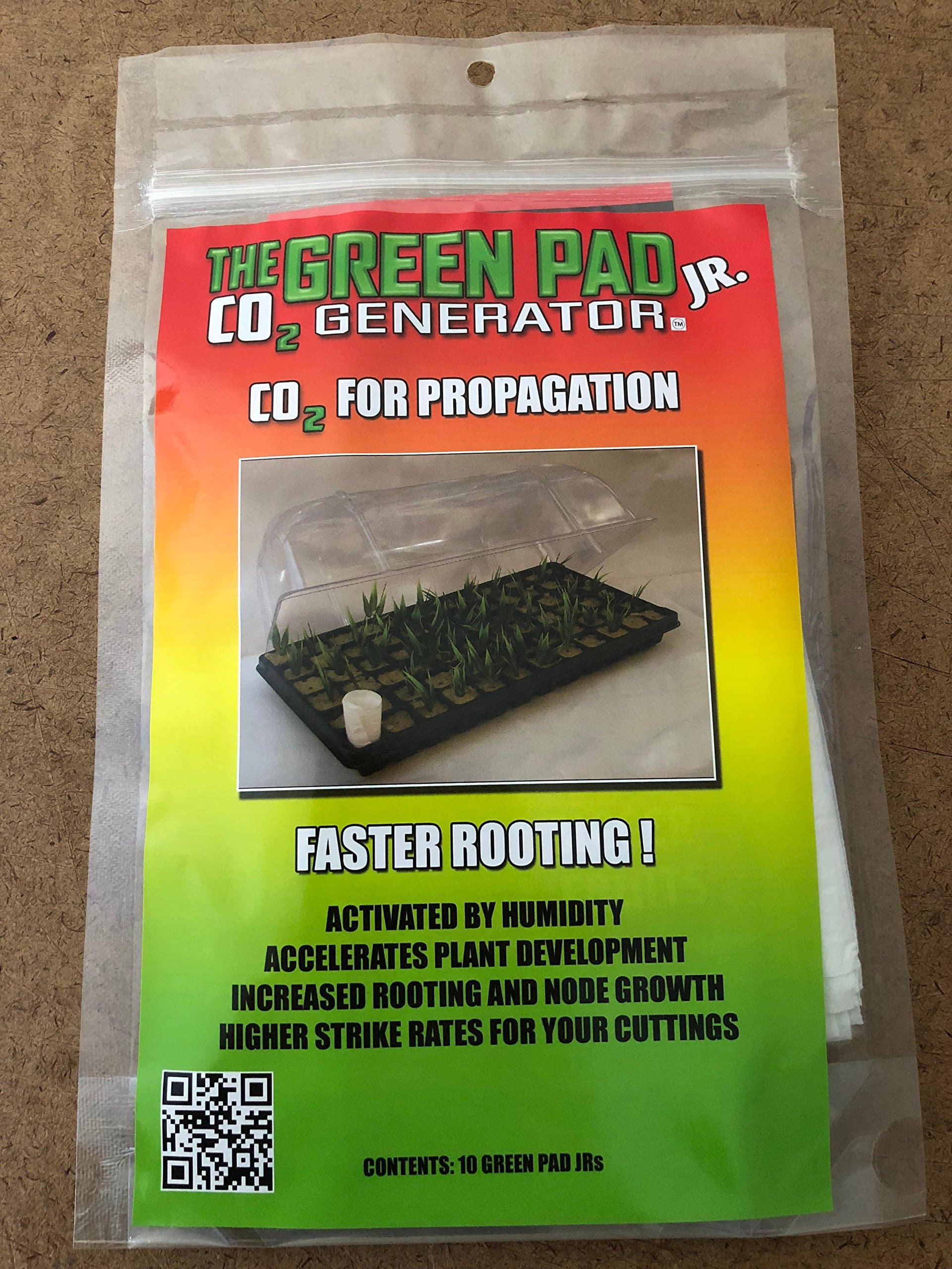 The Green Pad Jr. Co2 Generator Hydroponic Co2 Sheets Indoor Maximizer - 10 pack