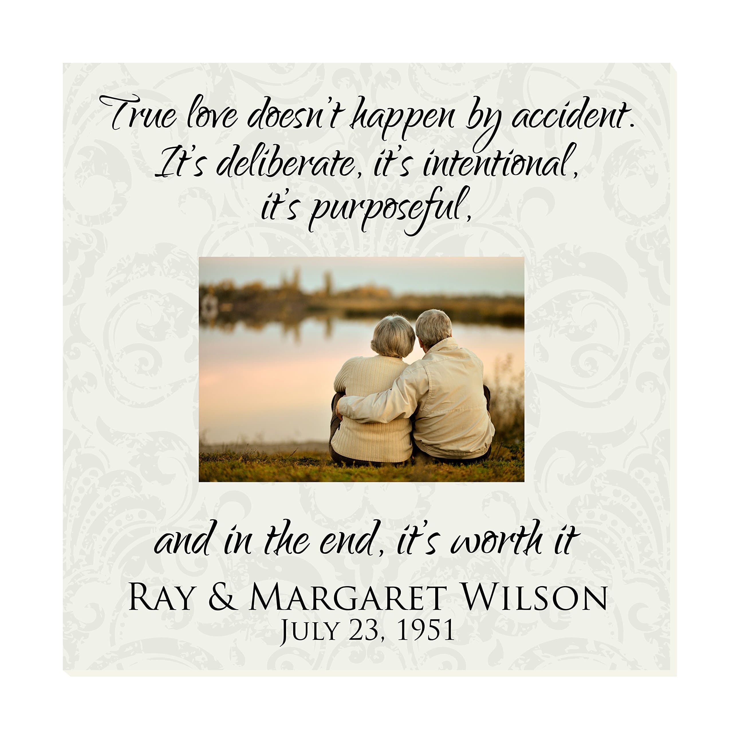 Personalized Wedding Background Picture Frame for 5" x 7" Photo 12" x 12" Overall Size