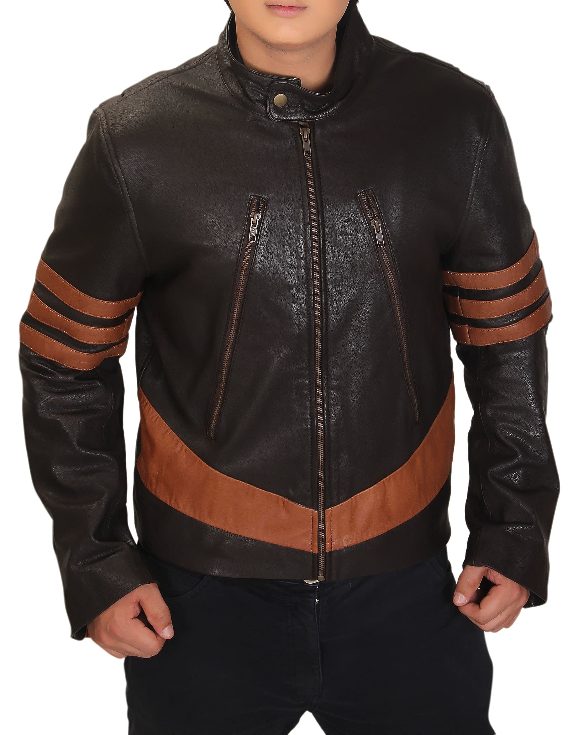 X-Men Wolverine Logans XO Replica Real Leather Jacket (Large) Dark Brown