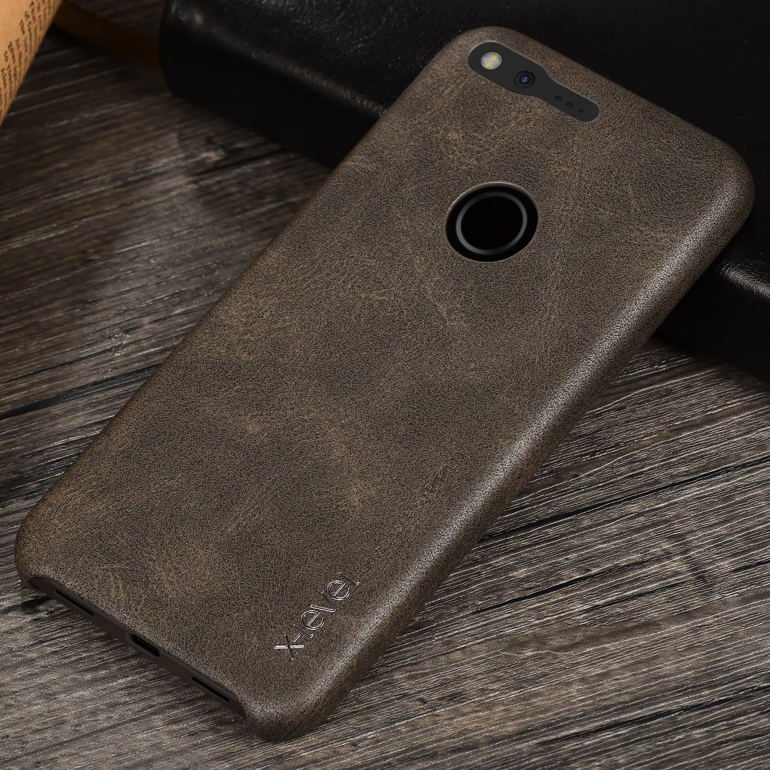 Google Pixel XL Case,X-Level [Vintage Series] PU Leather Luxury Back Cover for Google Pixel XL(Pixel XL 5.5 Inch-DarkCoffee)