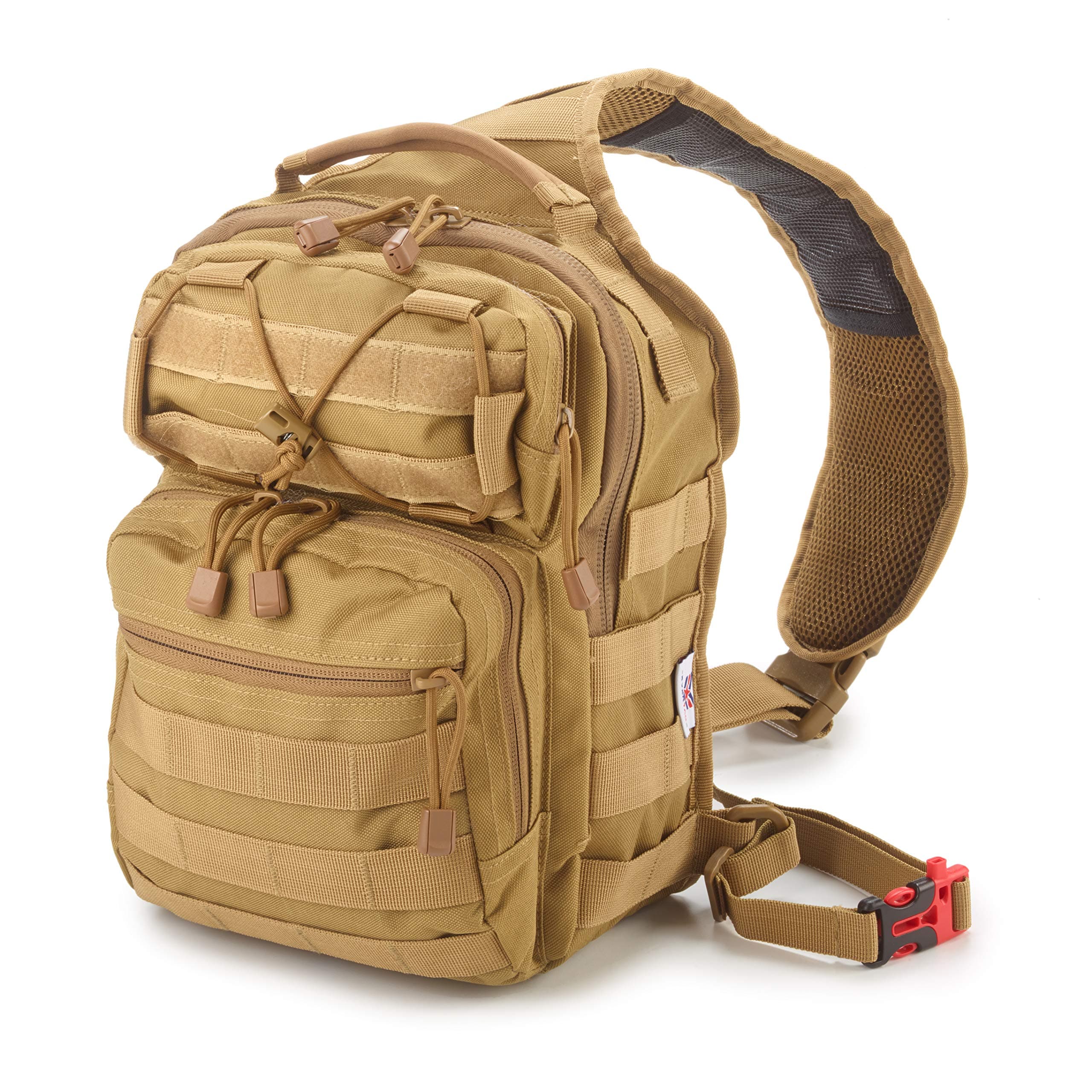Small Tactical Shoulder Sling Pack w/Molle EDC (Tan)