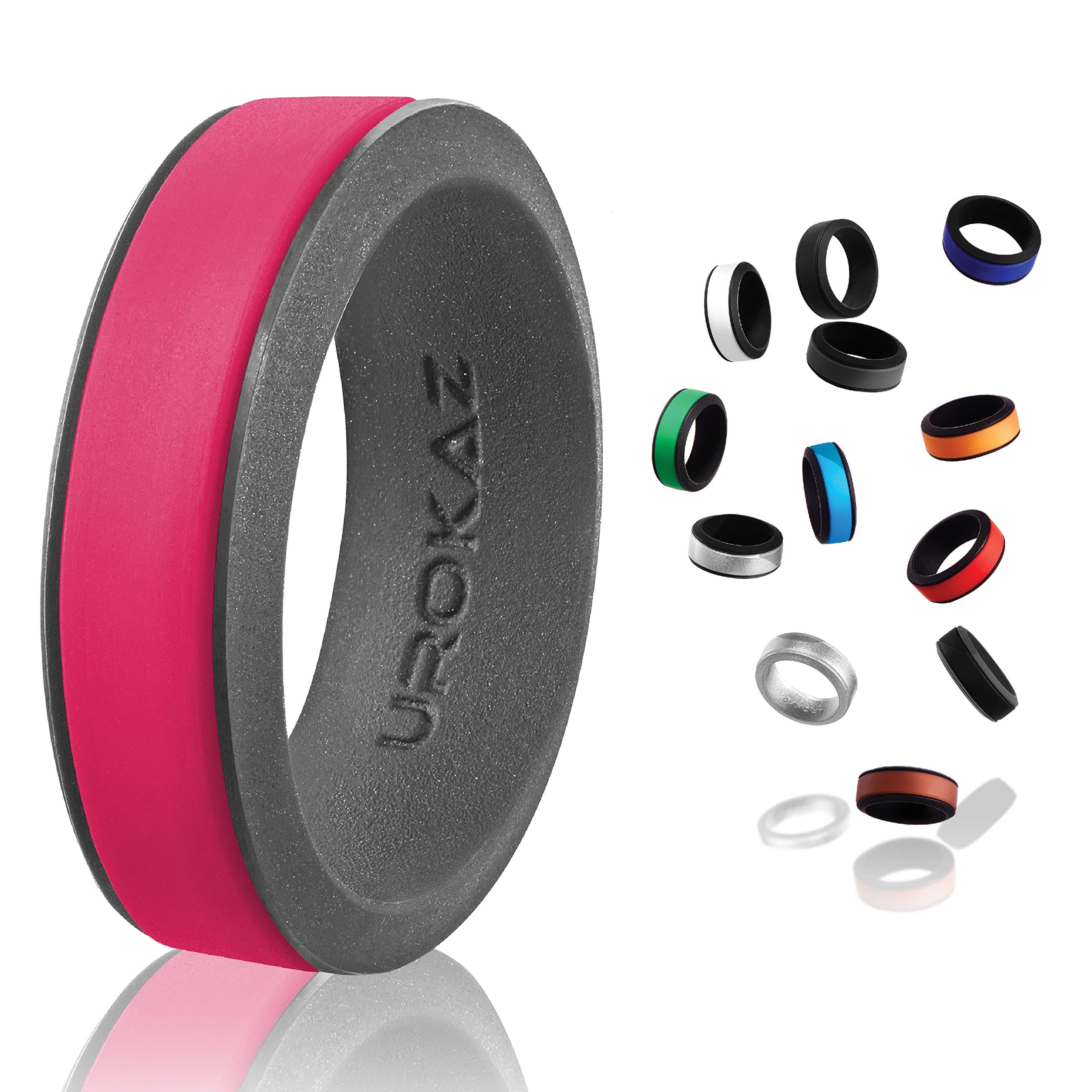 UROKAZ Silicone Wedding RingPink GreySize 11 Inner Diameter ~ 20.57 mm