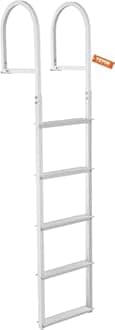 VEVOR Removable Dock Ladder 5 Steps, 500Lbs Load Capacity Pontoon Boat Ladder, Aluminum Swim Ladder with Nonslip Design for Lake, Marine Boarding, Pool