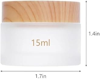 Miayon 6Pcs Glass Cosmetic Containers with Wood Grain Lid Refillable Cosmetic Jar Frosted Glass Cream Container with Leak-proof Lid Empty Makeup Jar for Lotions,Creams,Scrub Cream,Home,Travel(15ml)