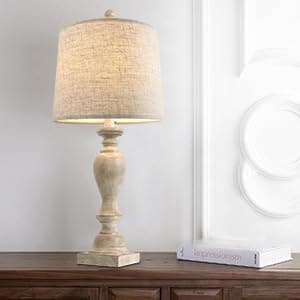 PORTRES 24.5" Table Lamp Set of 2 for Bedroom Table Desk Lamps for Living Room Kids Room Study Room Office Rustic Table Lamps Resin