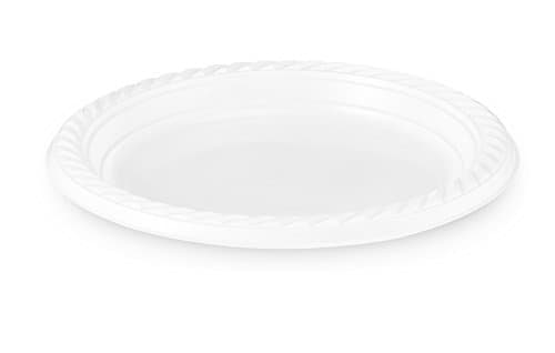 [200 Count] Plasti Plus Disposable Plastic White 7 Inch Heavy Weight Plates, Great For Weddings, Home, Office, School, Party, Picnics, Take-out, Fast Food, Outdoor, Events, Or Every Day Use,