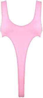 CHICTRY Women's Mesh Sheer Stretch Bodysuit Sleeveless High Cut Unlined Thong Leotard Tops