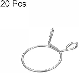 uxcell Fuel Line Hose Clips, 20pcs 29mm ID Fit 30.5-31mm OD Hose 304 Stainless Steel Water Pipe Air Tubing Spring Hose Clamps for Motorcycle Scooter