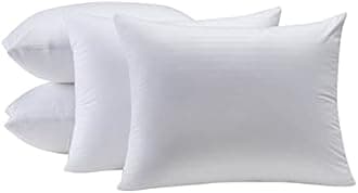 Kingnex 4 Pack Waterproof Feather Proof Pillow Protectors with Zipper on Long Side Standard Size Down Proof Striped Bed Pillow Cover