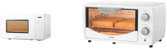 COMFEE Microwave with 11 Power Levels, 700W & Toaster Oven Combo with 3 Cooking Modes, 950W, White