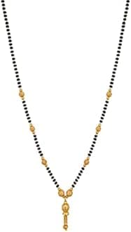 Brado Jewellery Traditional Combo of 4 Gold Plated 30 Inch and 18 Inch Mangalsutra Tanmaniya with 1 Pair of Earrings for Women and Girls, 30 inch and 18 inch, Gold, No Gemstone
