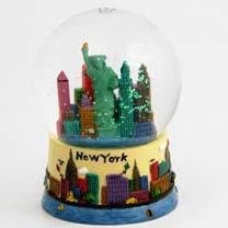 New York Snow Water Globe Puff Hand Painted Raised Surface 60mm 4" Tall