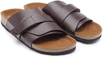 REFOAM ORFMO-08 Men's Black Synthetic Leather Slip On Trendy | Comfortable | Outdoor | Stylish Casual Sandals