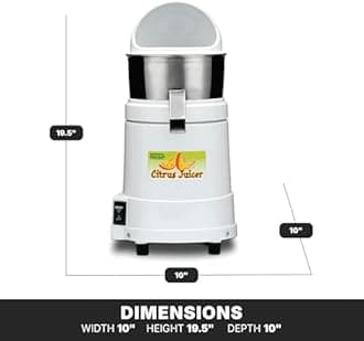 Waring Commercial JC4000 Heavy Duty Citrus Juicer with Dome, 120V, 5-15 Phase Plug, 10 x 10 x 19.5 inches, White
