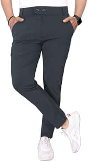 Mehrang Men's Stretchable Stretchable Formal Pant Trousers | Stylish Slim Fit Men's Wear Trousers for Office or Party | Polycotton Knitted Fabric