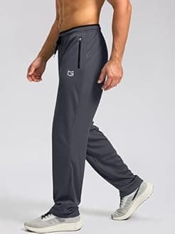 G Gradual Men's Sweatpants with Zipper Pockets Open Bottom Athletic Pants for Men Workout, Jogging, Running, Lounge