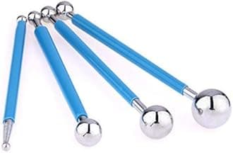 4 x Fondant Cake Decorating Clay Flower Sugarcraft Ball Model DIY Tool 8 Sizes (Blue)