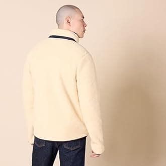 Amazon Essentials Mens Teddy Fleece Full-Zip Mock Neck Jacket with Chest Pockets