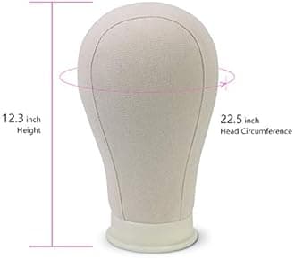 EERYA 22.5 Inch Wig Head Stand Set for Wig Making Display Styling Training Poly Canvas Block Head with Mount Hole Mannequin Manikin Head Stand( 22.5 Inch)