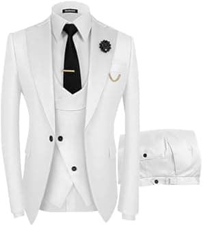 Wangyue Mens Suit 3 Piece Slim Fit Suits for Men Wedding Prom Tuxedo for Men Formal Business Suit