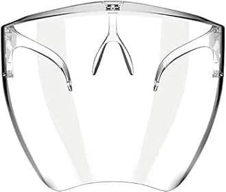 Reusable Safety Face Shield Full Size Goggle Clear Face Protective Anti Fog Visor for Eye Head Protection - Made In India Pack Of 1, Clear-Transparent