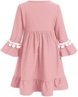 AWIBMK Baby Girls Two-Piece Abaya Dubai Turkey Prayer Maxi Dress + Full Cover Hijab Muslim Long Sleeve Robe Islamic Clothing