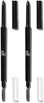 e.l.f.Ultra Precise Brow Pencil, Creamy, Micro-Slim, Precise, Defines, Creates Full, Natural-Looking Brows, Tames and Combs Brow Hair, Cool Brown, 0.002 Oz (Pack of 2)