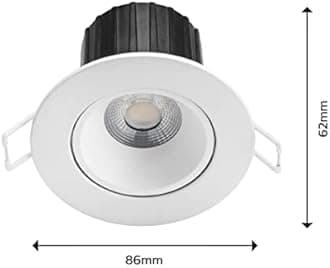 Philips LED Abrosa Bathroom Spotlight 2700K 9W IP44 [Warm White - White] For Indoor Lighting, Bathroom and Kitchen
