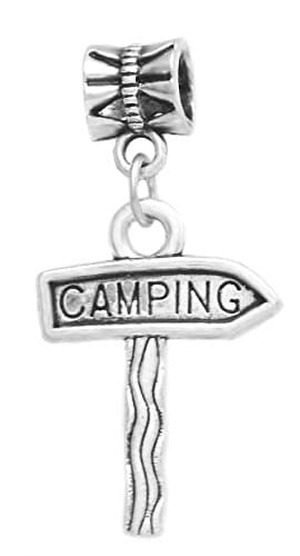 J&MDangle Camping Sign Charm Bead for Bracelets