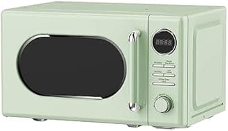 Magic Chef Countertop Microwave, Classic Retro Touch Small Appliance, 0.7 Cubic Ft, Mint Green