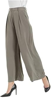 Tronjori Women High Waist Casual Wide Leg Long Palazzo Pants Trousers Regular Size