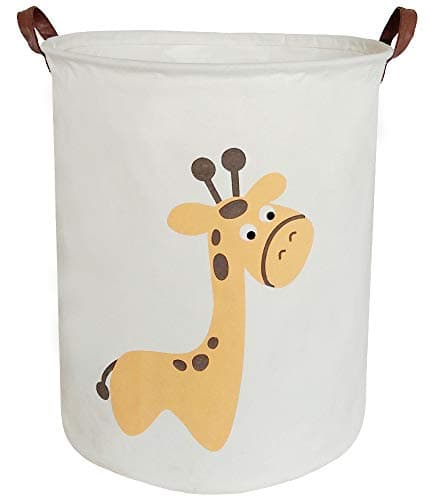 Storage Baskets,Canvas Fabric Laundry Hamper-Collapsible Storage Bin with Handles,Toy Organizer Bin for Kid's Room,Office,Nursery Hamper, Home Decor (giraffe)