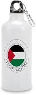 I Love Palestine Water Bottles Palestine National Flag Water Bottles Stainless Steel 20 OZ Portable Bike Water Bottle for Cycling Fitness Sports Fits Most Bike Cages