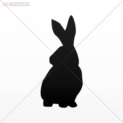 Decals Funny Rabbit Figure Size: 4 X 1.8 Inches Black