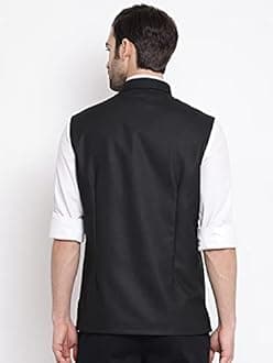 VASTRAMAY Men's Cotton Blend Nehru Jacket