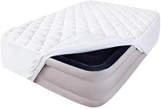 Twin Mattress Pad Cover Air Mattress Topper, Twin Size Quilted Fitted Mattress Protector, Super Soft Breathable and Noiseless Down Alternative Fiber Pillow Top Mattress Pad (15-23'' Deep Pocket)