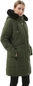 MOERDENG Women's Winter Puffer Coat Thicken Fleece Lined Down Jacket Waterproof Faux Fur Detachable Hooded Parka