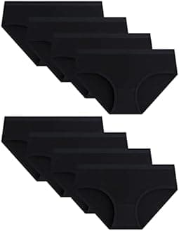 Adorel Teen Girls Knickers Solid Colour Underpants Pack of 8 Briefs