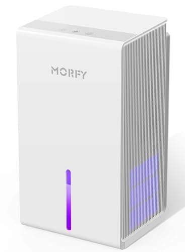 MORFY 52OZ Small Dehumidifier for Room, Bedroom, Bathroom, RV With Auto Shut Off and 7 Colors Light - Portable Quiet for Home, Cloakroom, Closet, Laundry Room